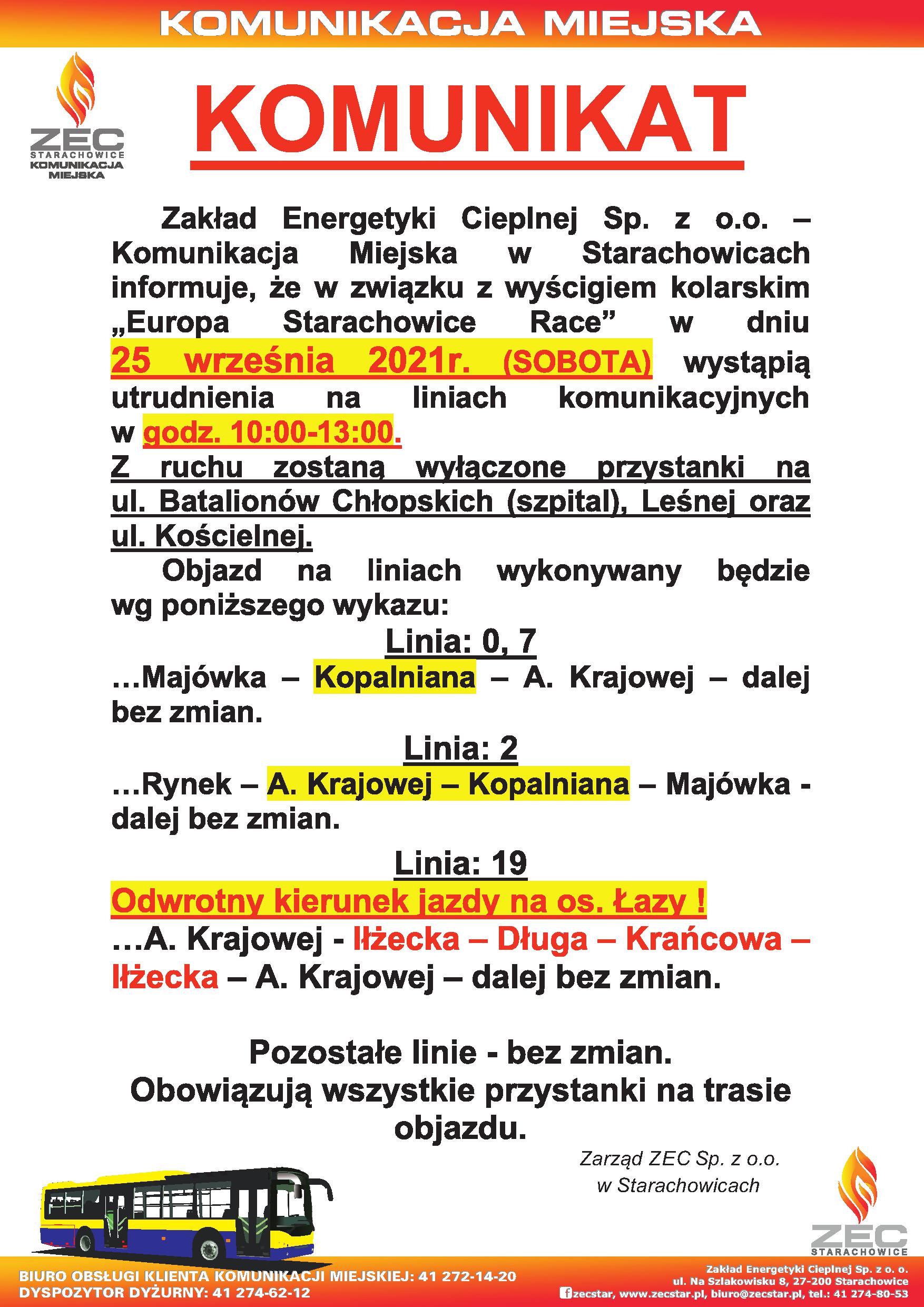 ogłoszenie wyścig kolarski 25 1 2